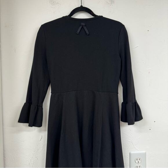 Kate Spade Broome Street Black Bell Sleeve Ponte Mini Dress Womens S Whimsigoth - Picture 7 of 11